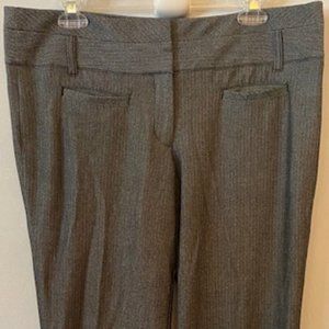 Express Design Studio The Editor Straight Leg Pants - Grey Pinstripe